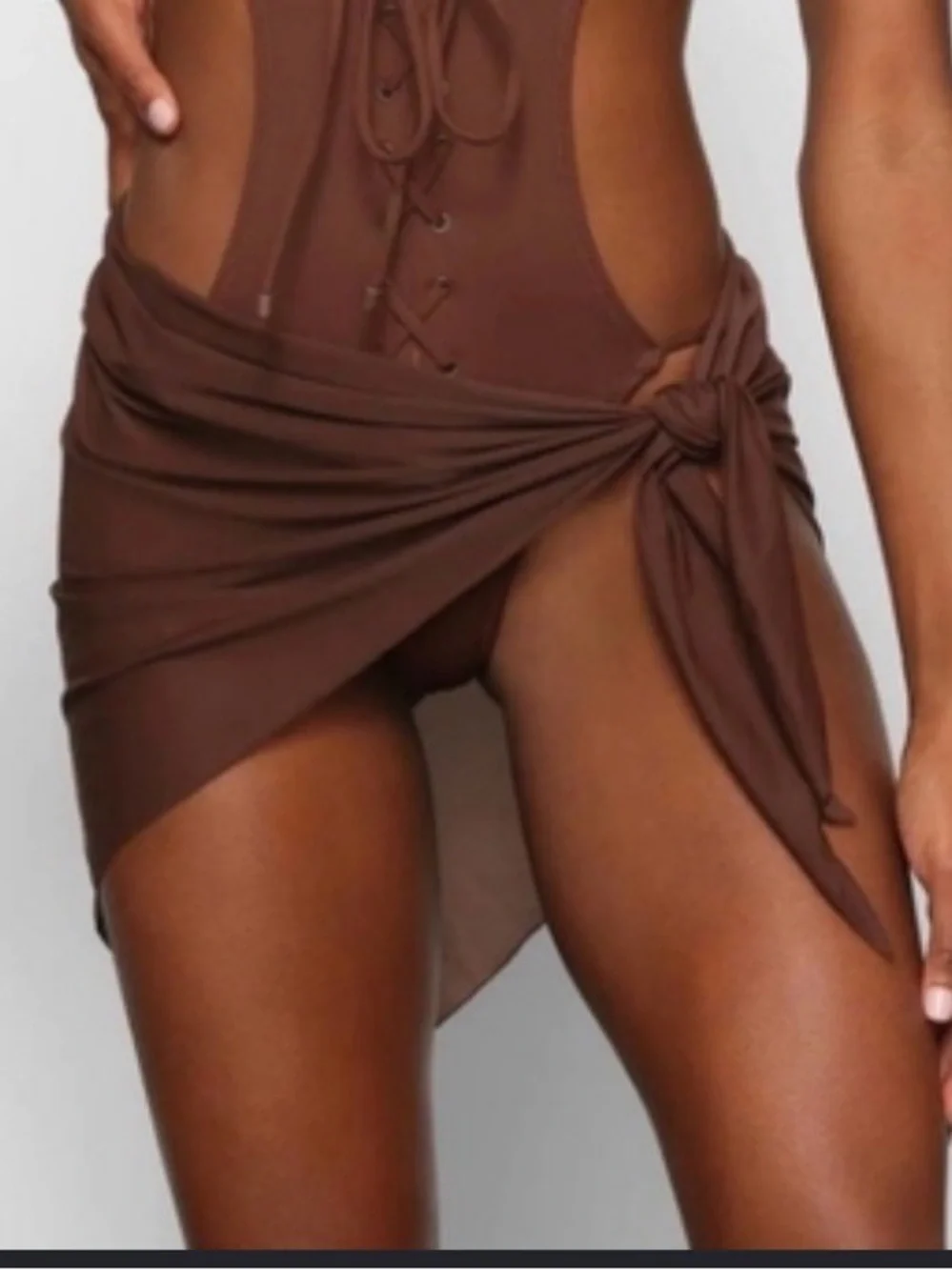 SKIMS Swim Mesh Cover Up Sarong Mini Skirt NWT